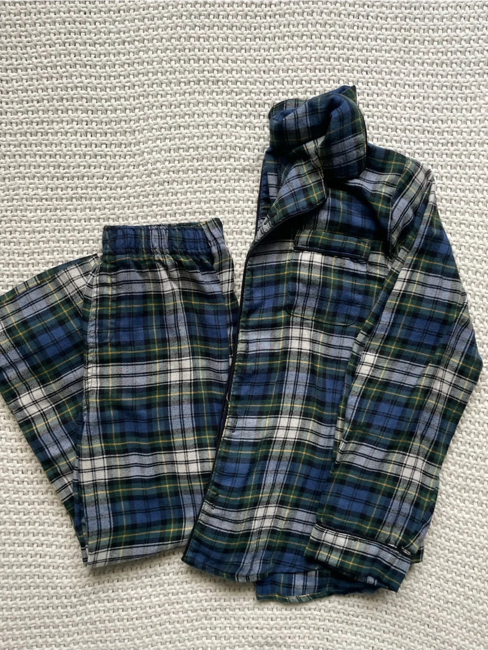 GAP—Kids Blue & Green Plaid Lounge Pajama Set